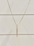 Long Box Chain with Studded Pendant